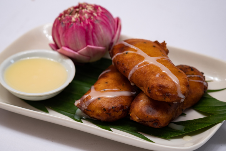 Cheak Chean-Deep Fried Banana with sweet Milk